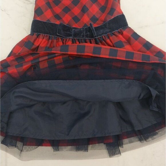 Cat & Jack Girls Navy Blue and Red Checkered Sleeveless Dress sz 2T - Picture 4 of 5